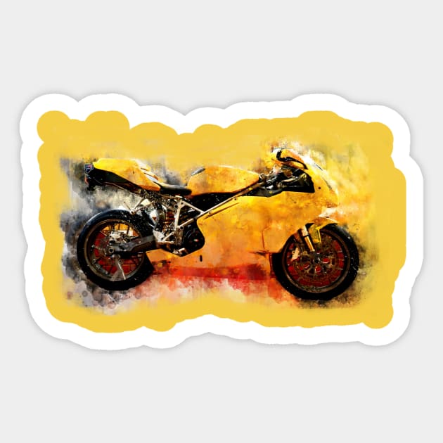 Yellow motorcycle Sticker by MSB